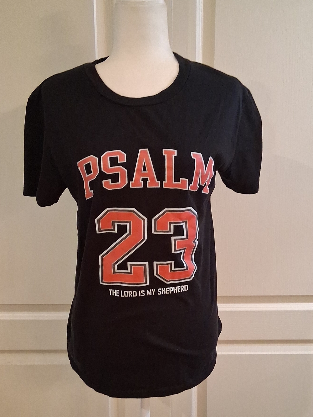 Psalm 23 Graphic Tee - Black with Red/White Text